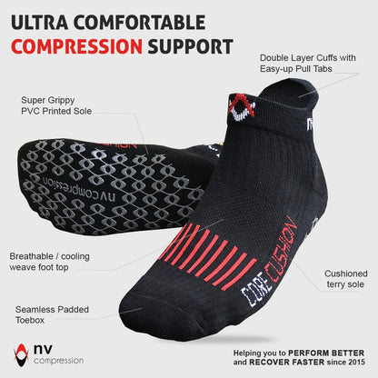 NV Compression Core Cushion Grip Socks (2 Pairs)