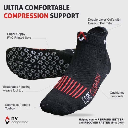 NV Compression Core Cushion Grip Socks (2 Pairs)