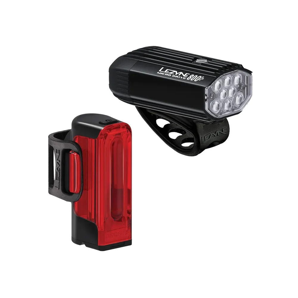 Lezyne - Micro Drive 800+ /  Strip Drive 300+ Pair - Black