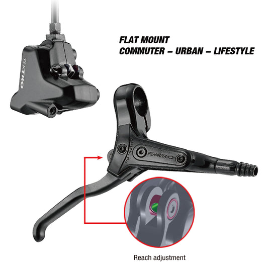 Tektro - HD-R280 - Flat Mount Disc Brake - LH